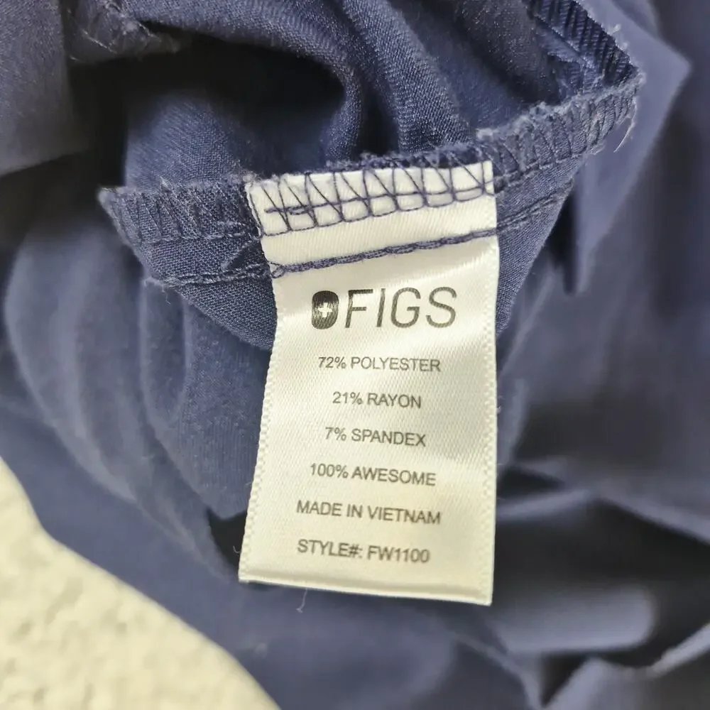 Figs Scrub Top Womens Large Technical Collection Navy Blue